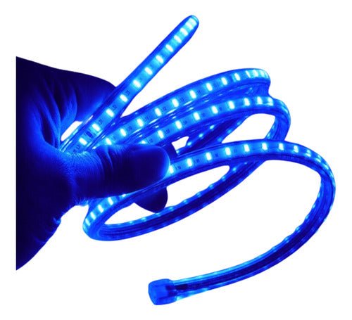 Cinta Led Blanca Impermeable 15 Metros Con Conector Al 220v