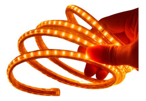 Cinta Led Blanca Impermeable 15 Metros Con Conector Al 220v