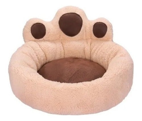 cómoda cama en forma de huella para mascotas medianas