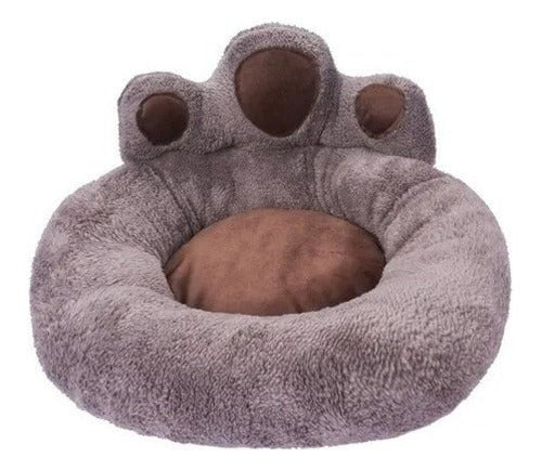 cómoda cama en forma de huella para mascotas medianas
