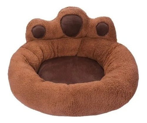 cómoda cama en forma de huella para mascotas medianas