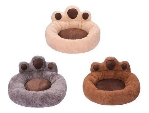 cómoda cama en forma de huella para mascotas medianas