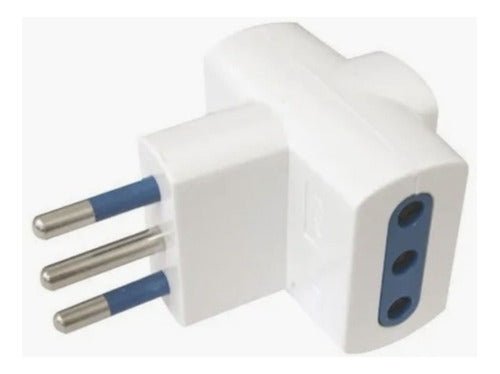 Enchufe Adaptador Triple Blanco 1500w 250v 10a Certificado