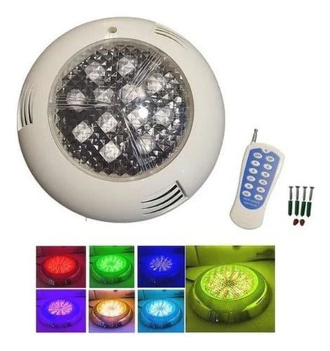 Foco Luz Led Piscina Rgb Con Control 18w Ac 24v Blanco