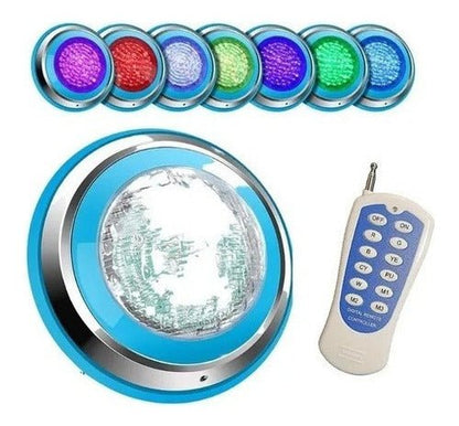 Foco Luz Led Piscina Rgb Control 12w Ac24v + Fuente De Poder - Mi tienda 