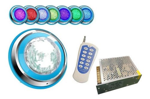 Foco Luz Led Piscina Rgb Control 18w Ac24v + Fuente De Poder