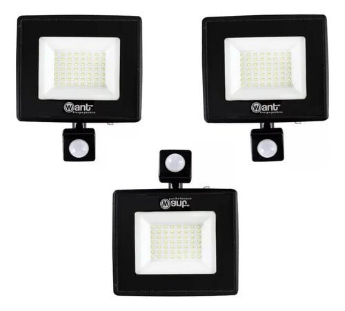 Foco Proyector Led Sensor 30w Seguridad Exterior Pack 3 Sec