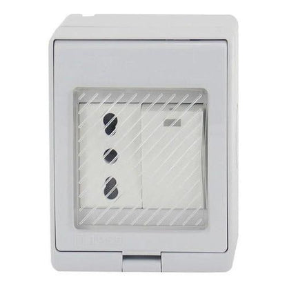 Interruptor 9/12 Tomacorriente 10/16 Simple Hydrobox Sec - Mi tienda