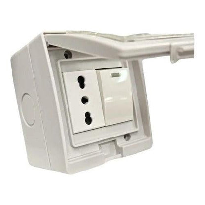 Interruptor 9/12 Tomacorriente 10/16 Simple Hydrobox Sec - Mi tienda