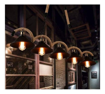 Lámpara Colgante Decorativa Rústica Cáñamo Cadena - Mi tienda 