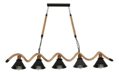 Lámpara Colgante Decorativa Rústica Cáñamo Cadena