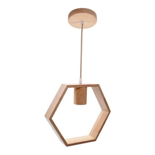 Lampara Decorativa Retro Colgante Vintage Soquete E27 Madera