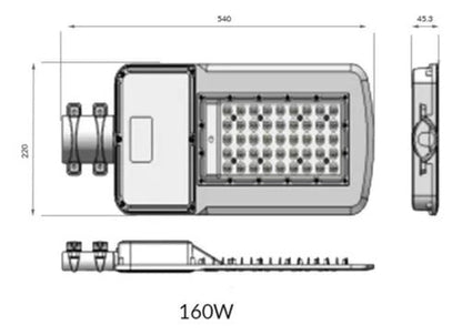 Luminaria de Alumbrado Público Slim 160W – Iluminación Eficiente y Segura - Mi tienda 