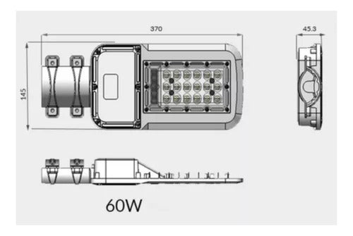 Luminaria Publica Alumbrado Slim Led 60w Luz Fria Sec Ip65