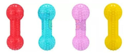 Mancuernas  Juguete Mascota Hueso Goma Con Sonido Para Perro - Mi tienda 