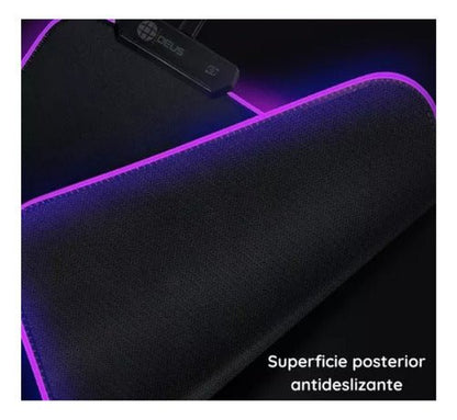 Mouse Pad Alfombrilla Antideslizante + Luz Led Rgb Gamer - Mi tienda 