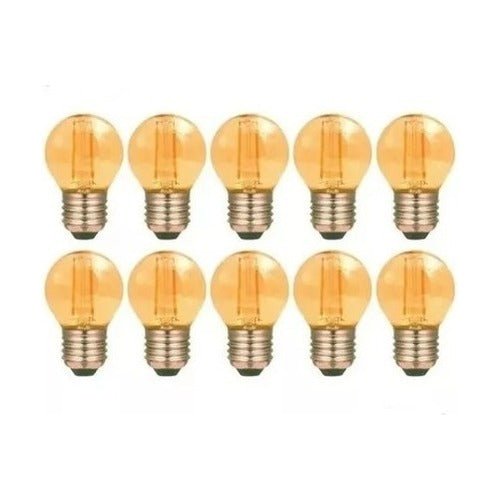Pack 10 Ampolleta Filamento Led G45 4w Vintage Decorativa