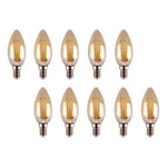 pack 10 ampolletas led vela vintage 4w e14 2700k ámbar - Mi tienda
