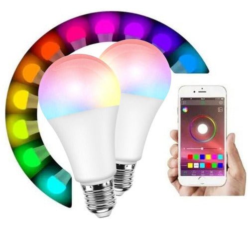 Pack 2 Ampolleta Inteligente Led Wifi Multicolor Smart Bulb - Mi tienda 