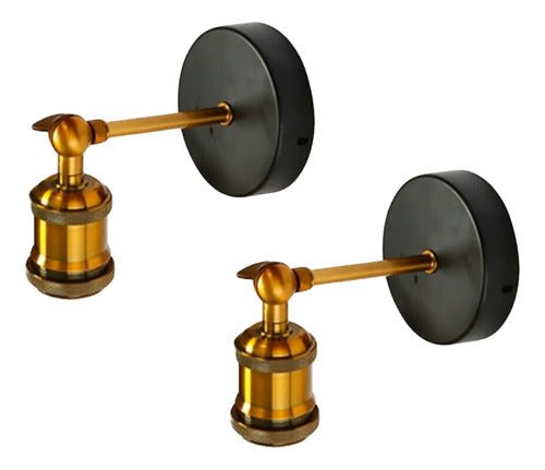 Pack 2 Aplique Bronce Porta Ampolleta E27 Maia Konnergie
