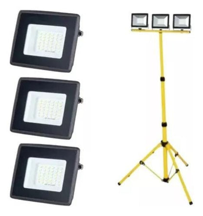 Pack 3 Foco Led 30w Sec 4500lm + Soporte Atril Tripode 150cm - Mi tienda 
