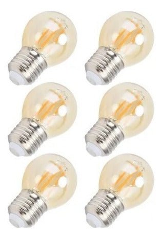 Pack 6 Ampolleta Filamento Led G45 4w Vintage Decorativa