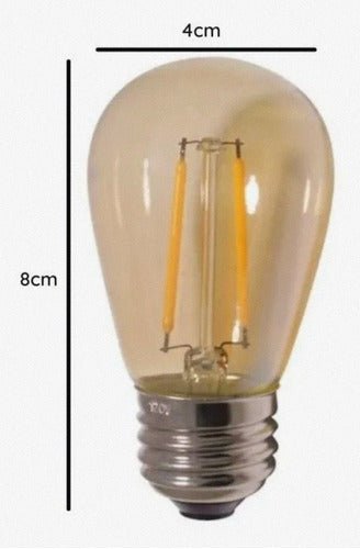 Pack X 15 Ampolleta Led Vintage Edison S14 Rosca Normal E27