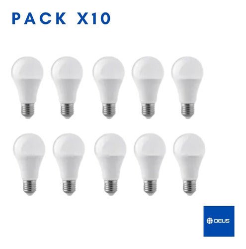 Pack X10 Ampolletas Led Base Rosca Normal E27 5w Sec