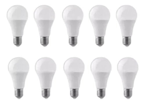 Pack X10 Ampolletas Led Base Rosca Normal E27 9w Sec