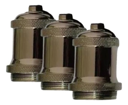 Pack X3 Soquete Colgante Deco Vintage E27 Bronce O Grafito