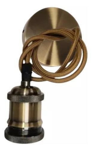 Pack X3 Soquete Colgante Deco Vintage E27 Bronce O Grafito