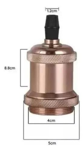 Pack X3 Soquete Colgante Deco Vintage E27 Bronce O Grafito