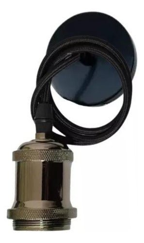Pack X3 Soquete Colgante Deco Vintage E27 Bronce O Grafito