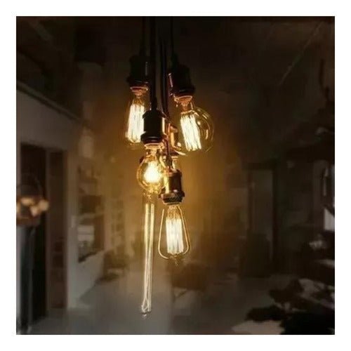 Pack X3 Soquete Colgante Deco Vintage E27 Bronce O Grafito