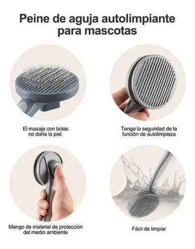 Peine Cepillo Para Perros Gatos Mascotas Cerda Larga Metal - Mi tienda 
