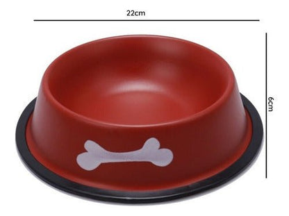 Plato Comedero Aluminio  Colores Para Mascotas Medianas - Mi tienda 