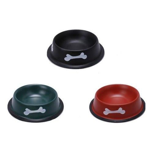 Plato Comedero Aluminio  Colores Para Mascotas Medianas - Mi tienda