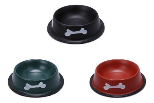Plato Comedero Aluminio Colores Para Mascotas Pequeñas