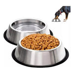 Plato Comedero Aluminio Grande Colores Para Mascotas Perros - Mi tienda