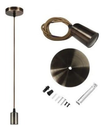 Soquete Vintage E27 Bronce-grafito Modelo Lampara Retro Deco - Mi tienda 